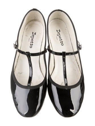 Repetto Patent Leather Bow Accents Mary Jane Flats