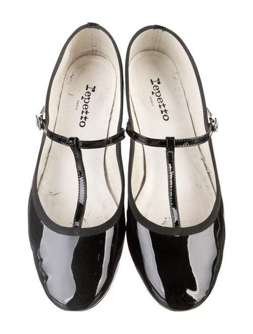 Repetto Patent Leather Bow Accents Mary Jane Flats
