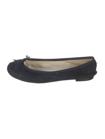 Repetto Suede Grosgrain Trim Ballet Flats