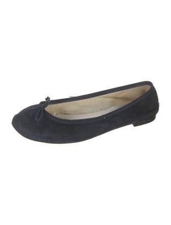 Repetto Suede Grosgrain Trim Ballet Flats