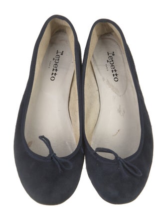 Repetto Suede Grosgrain Trim Ballet Flats