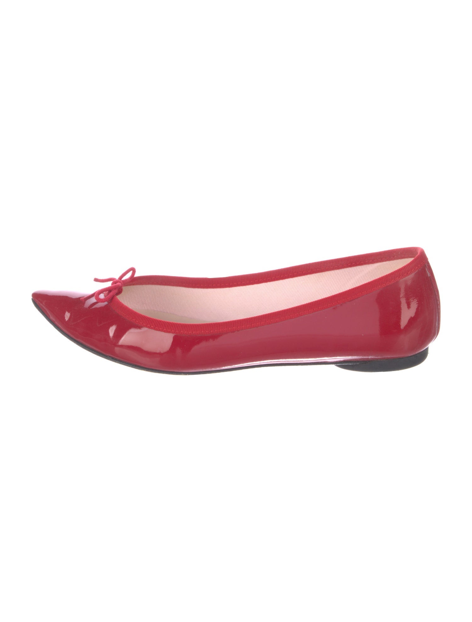 Repetto Patent Leather Bow Accents Ballet Flats