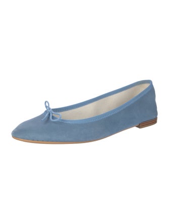 Repetto Suede Bow Accents Ballet Flats