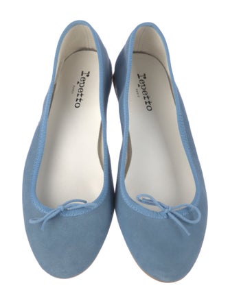 Repetto Suede Bow Accents Ballet Flats