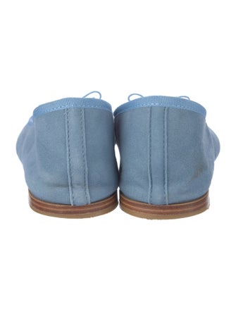 Repetto Suede Bow Accents Ballet Flats