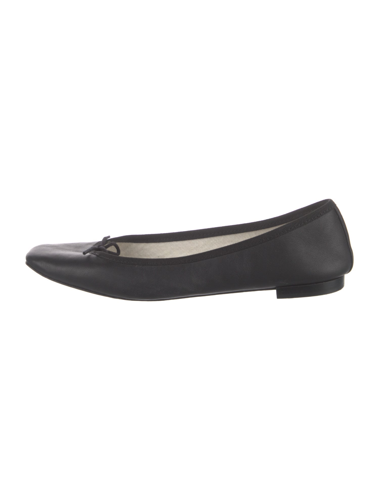 Repetto Leather Bow Accents Ballet Flats