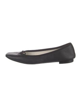Repetto Leather Bow Accents Ballet Flats