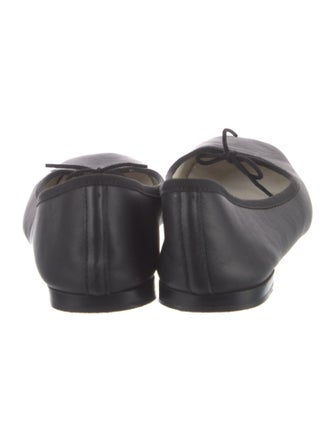 Repetto Leather Bow Accents Ballet Flats