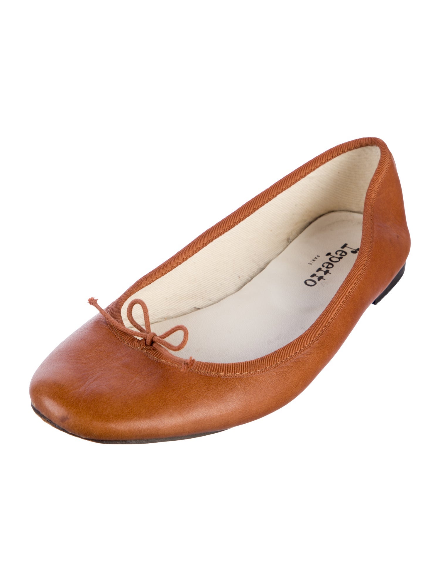 Repetto Leather Bow Accents Ballet Flats