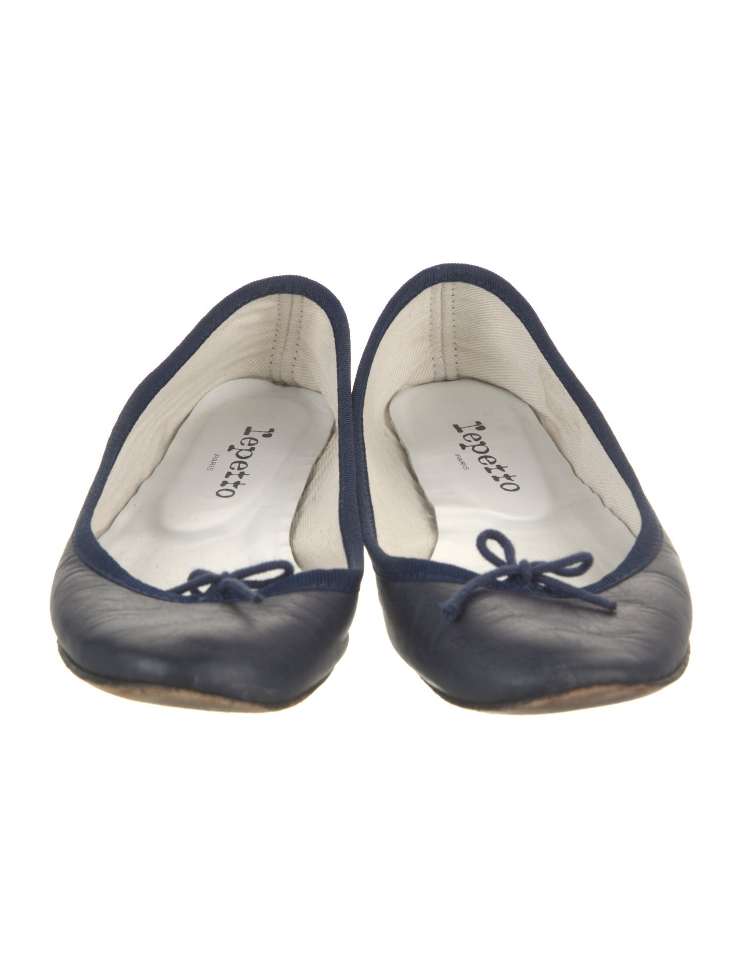 Repetto Leather Bow Accents Ballet Flats