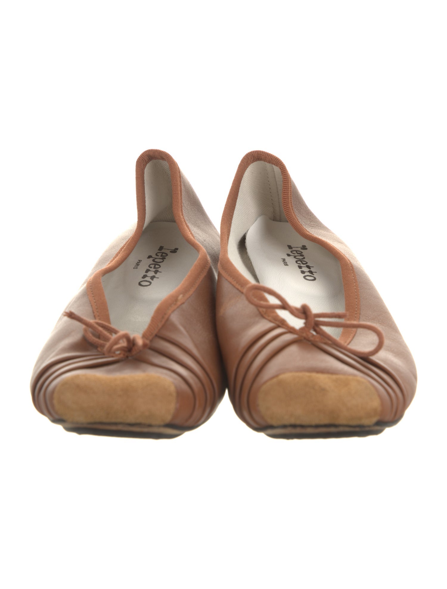 Repetto Leather Bow Accents Ballet Flats
