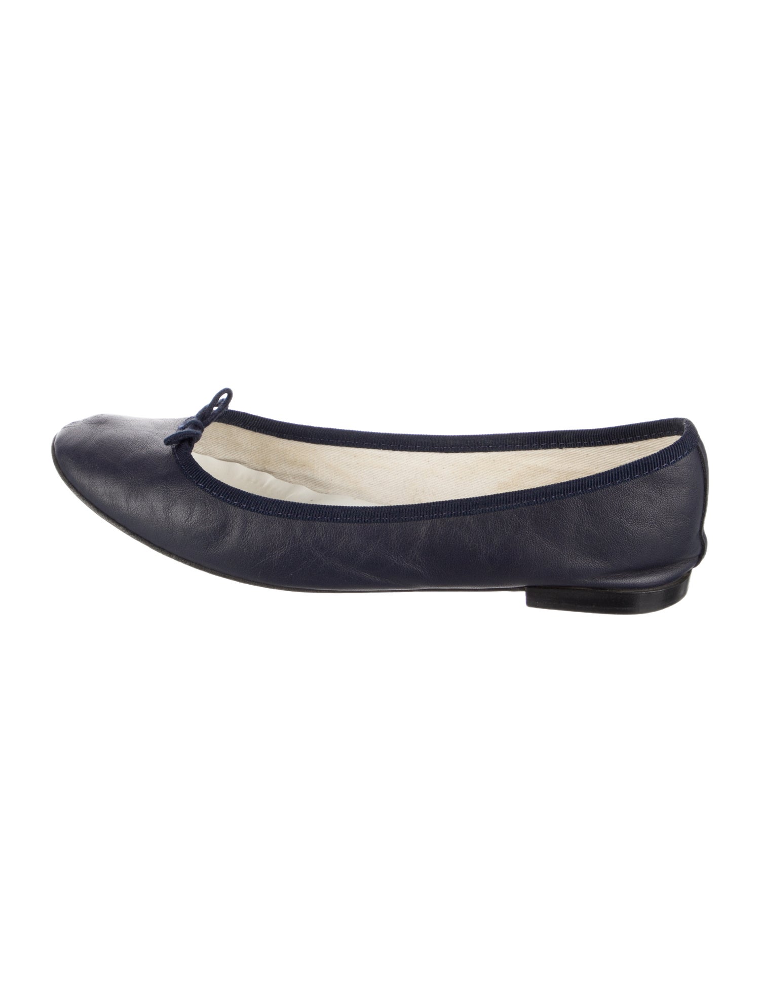 Repetto Leather Bow Accents Ballet Flats