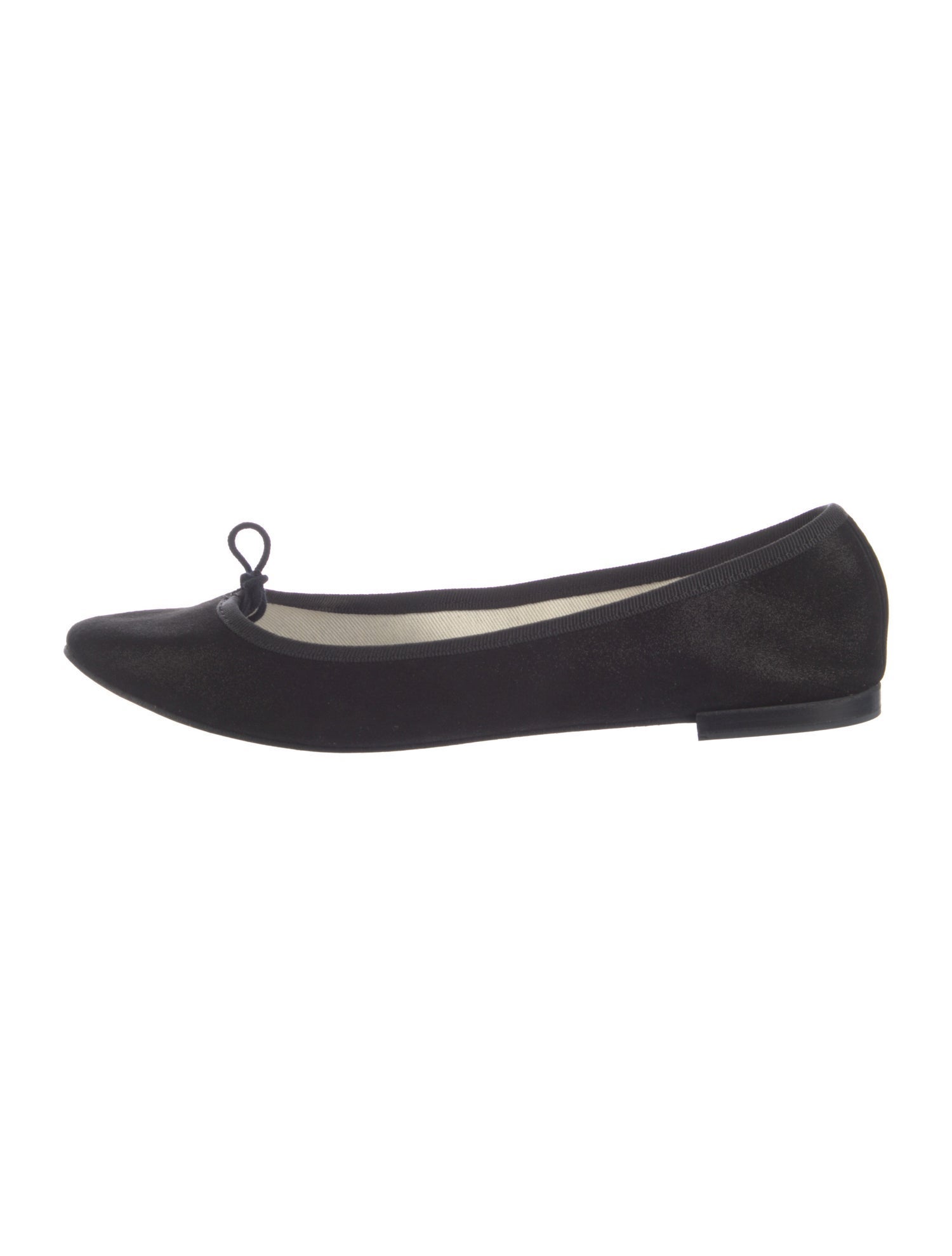 Repetto Suede Bow Accents Ballet Flats