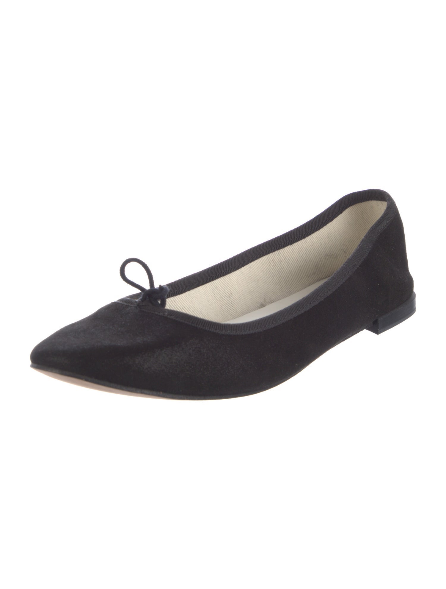 Repetto Suede Bow Accents Ballet Flats