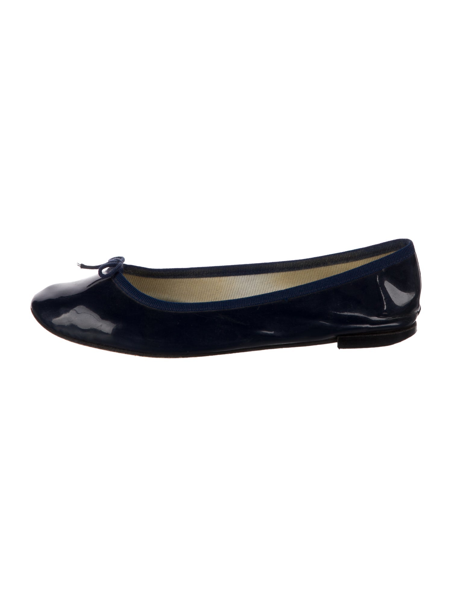 Repetto Patent Leather Bow Accents Ballet Flats