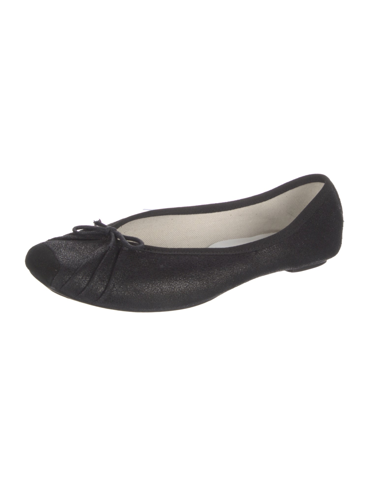 Repetto Leather Bow Accents Ballet Flats