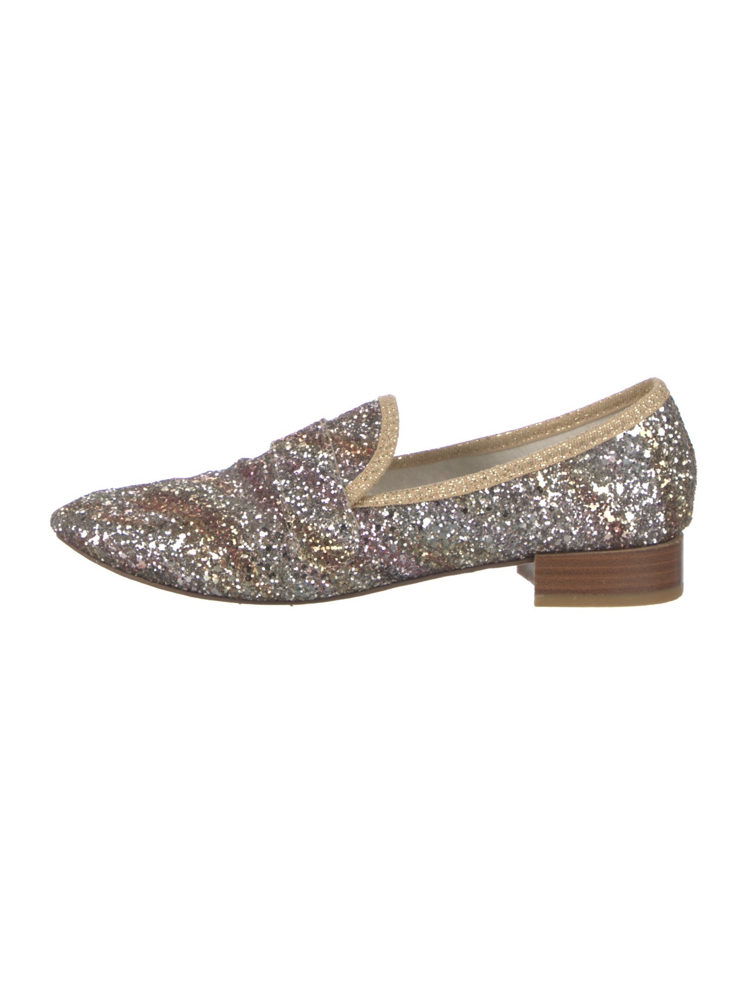 Repetto Glitter Animal Print Loafers