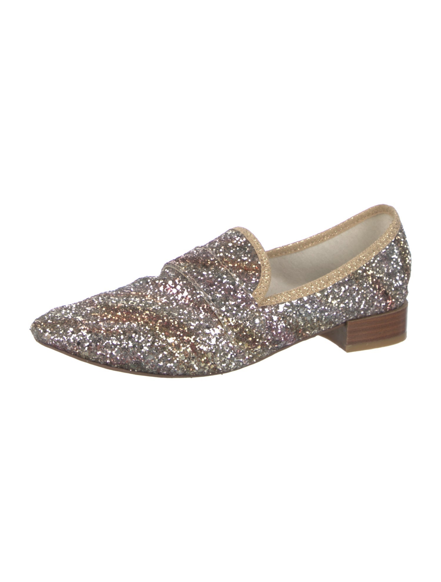 Repetto Glitter Animal Print Loafers