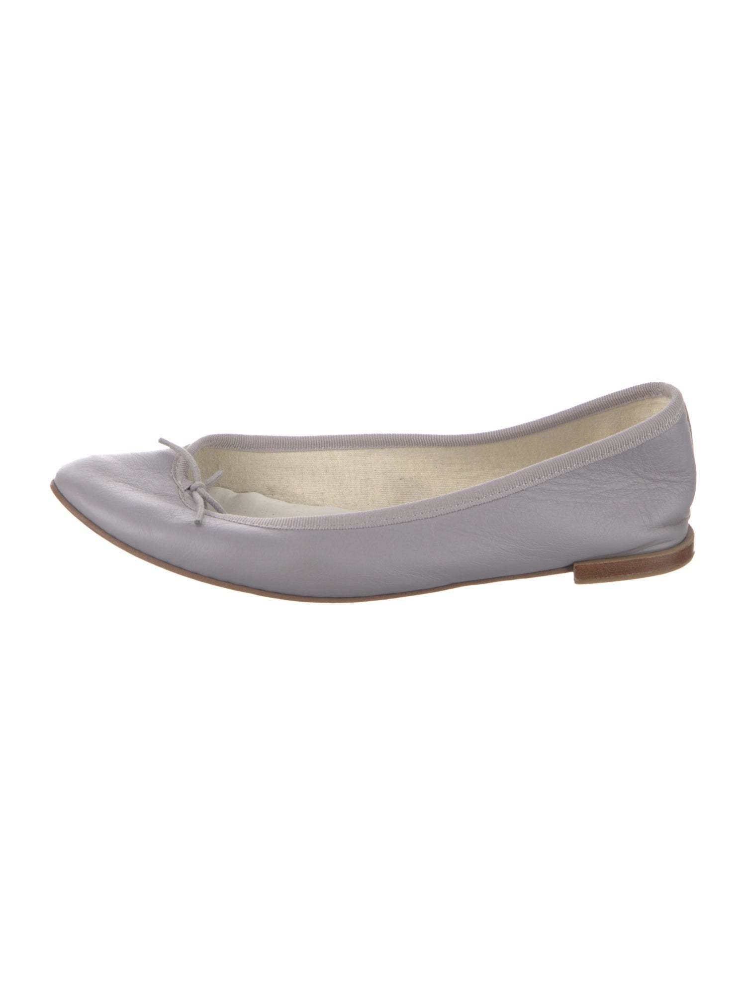Repetto Leather Bow Accents Ballet Flats