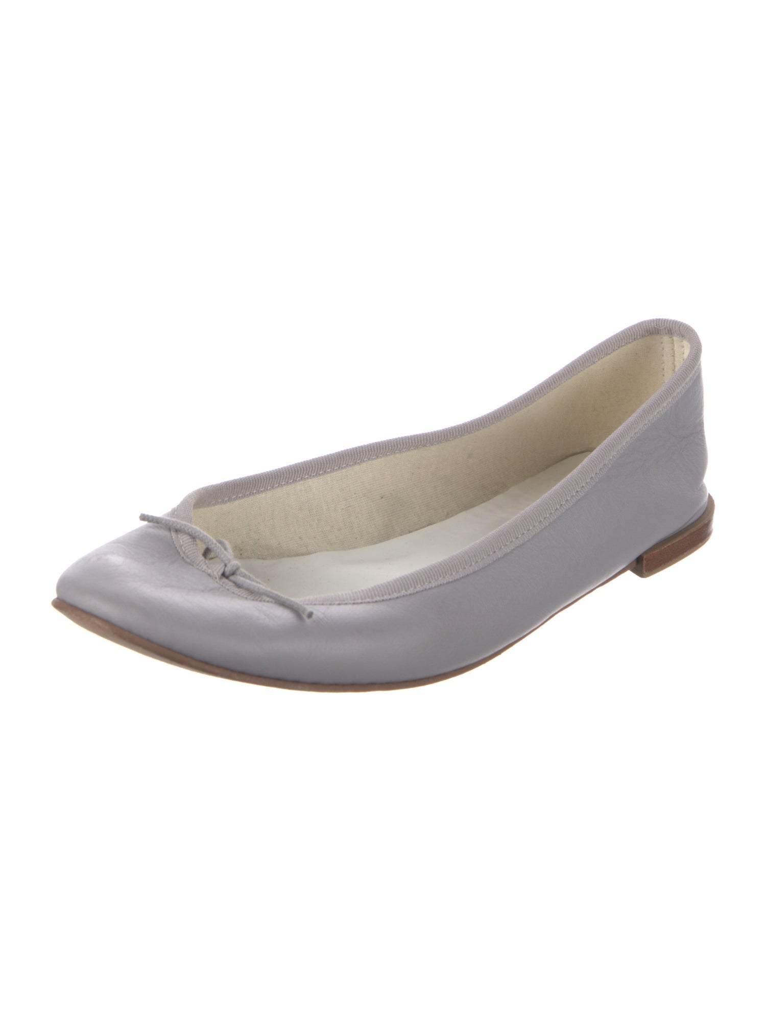 Repetto Leather Bow Accents Ballet Flats