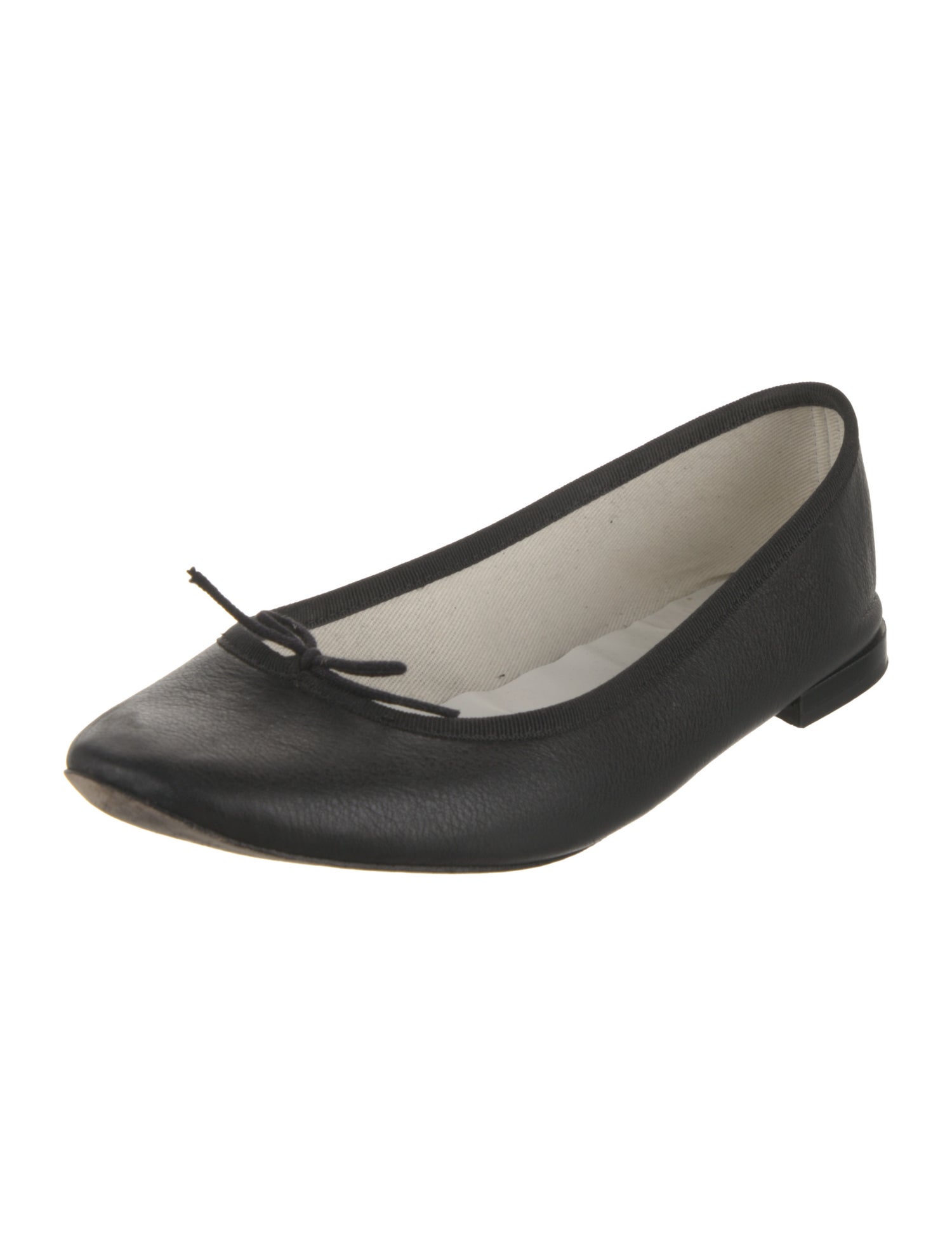Repetto Leather Bow Accents Ballet Flats