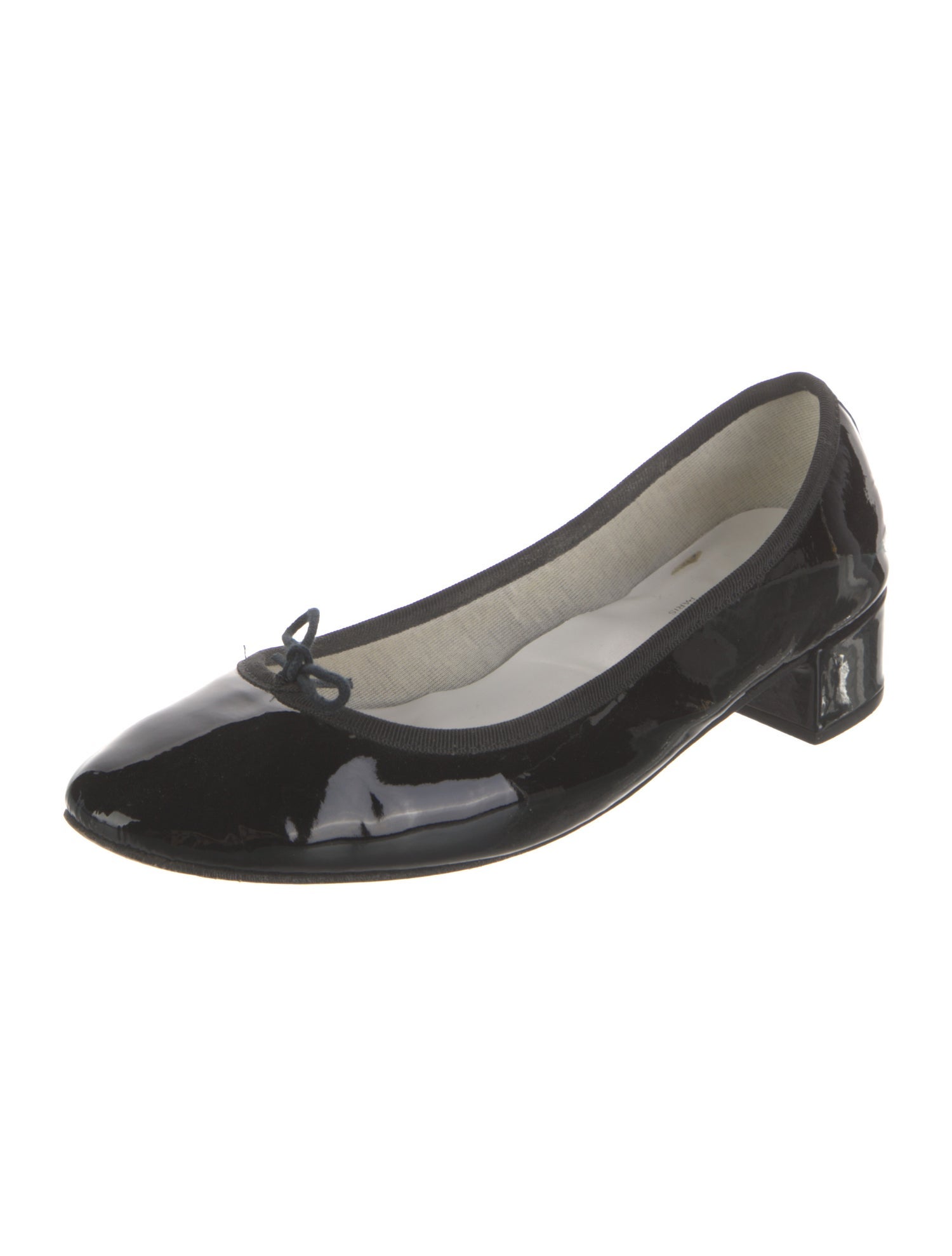 Repetto Patent Leather Bow Accents Ballet Flats