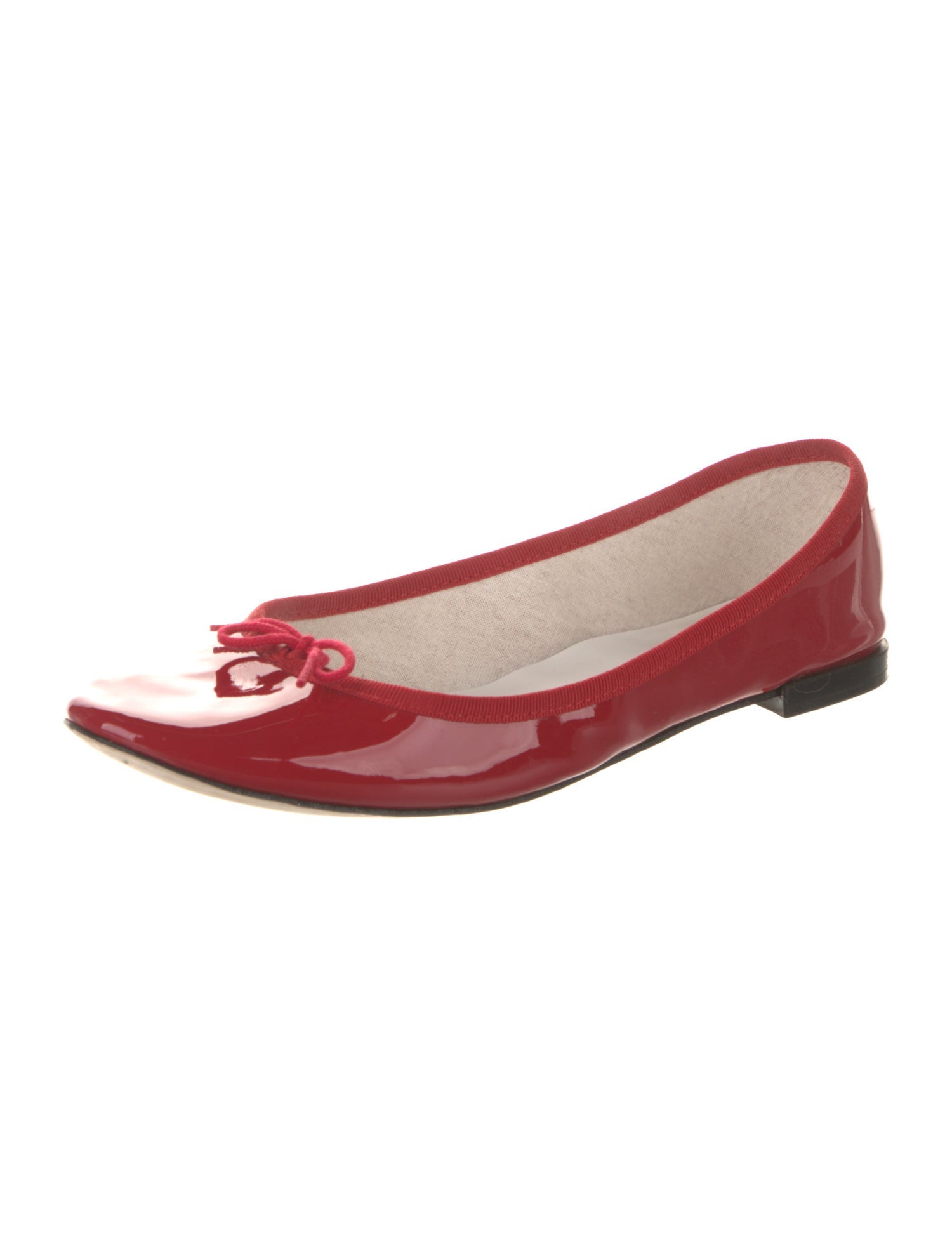 Repetto Patent Leather Bow Accents Ballet Flats