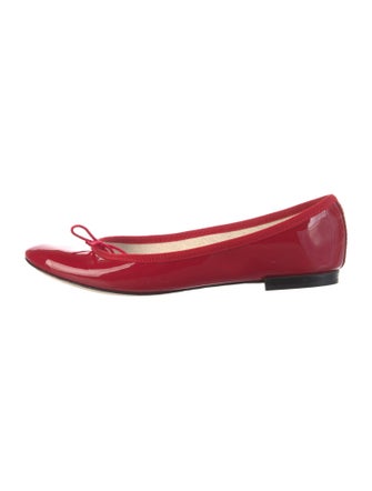 Repetto Patent Leather Bow Accents Ballet Flats