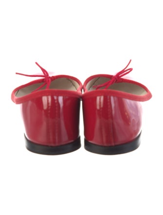 Repetto Patent Leather Bow Accents Ballet Flats