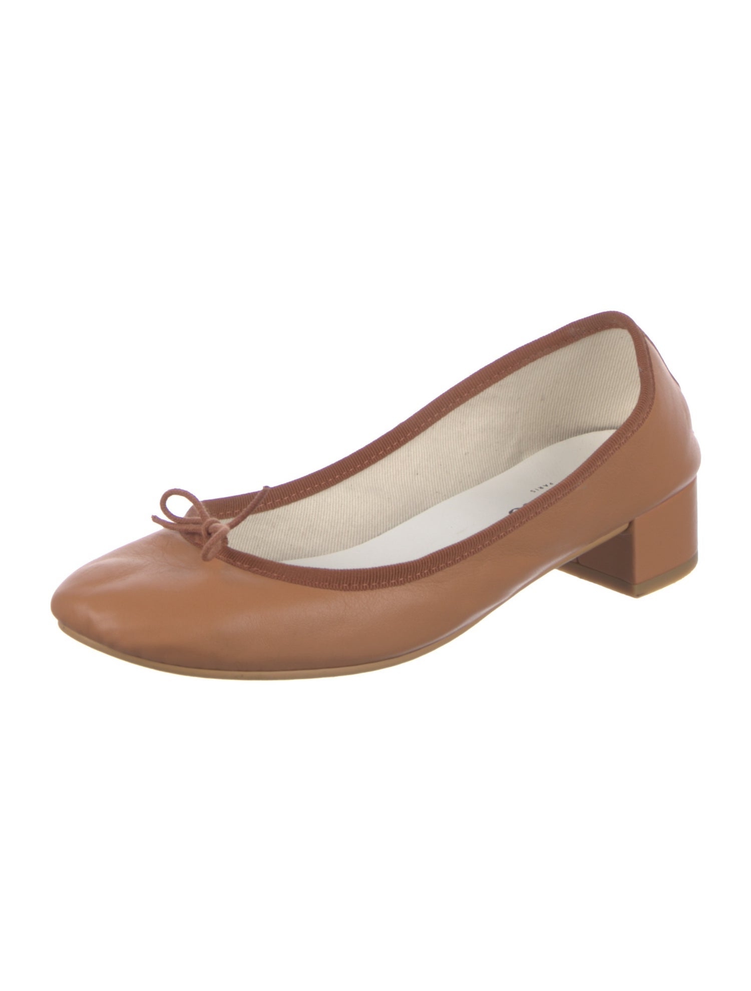 Repetto Leather Bow Accents Ballet Flats