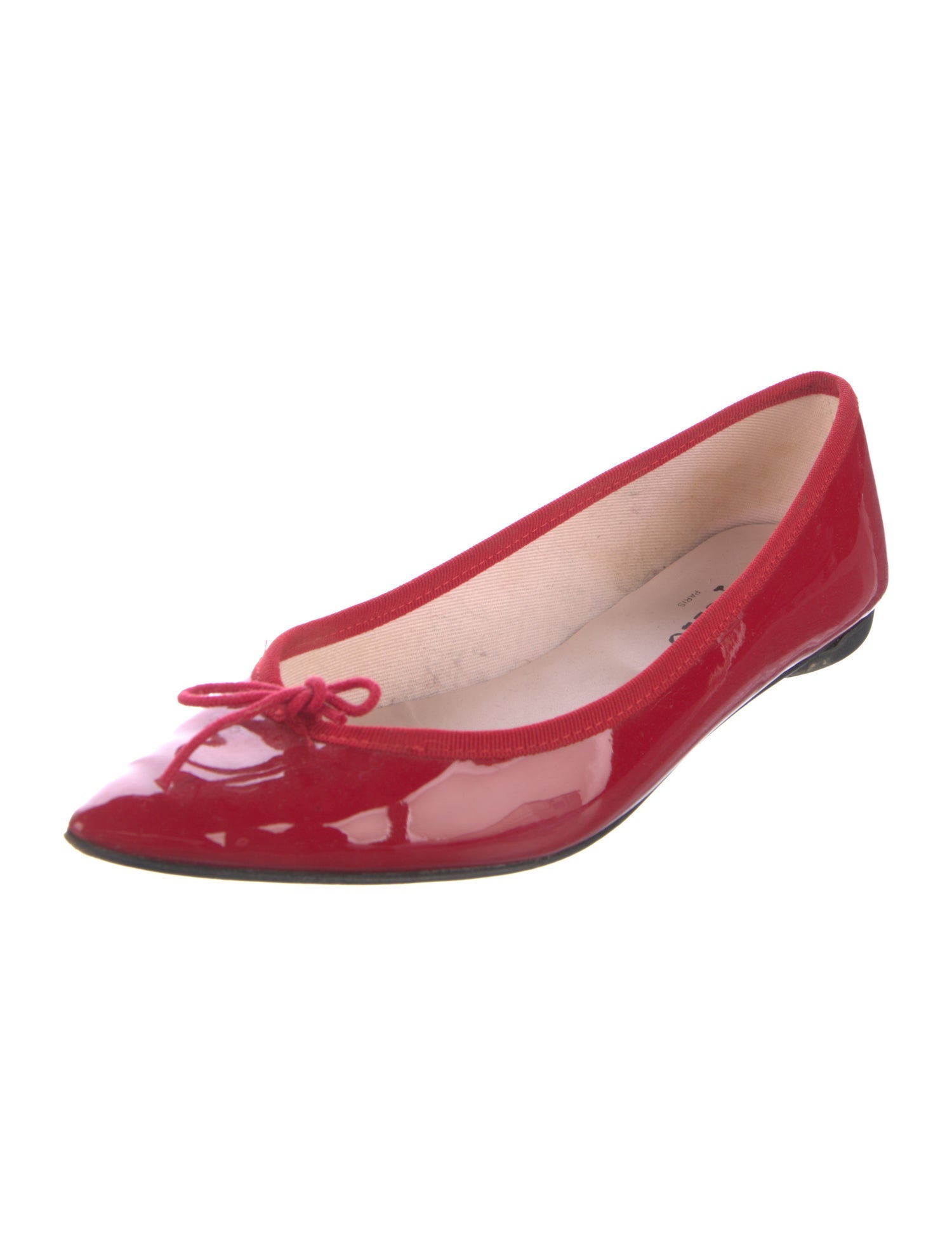 Repetto Patent Leather Bow Accents Flats