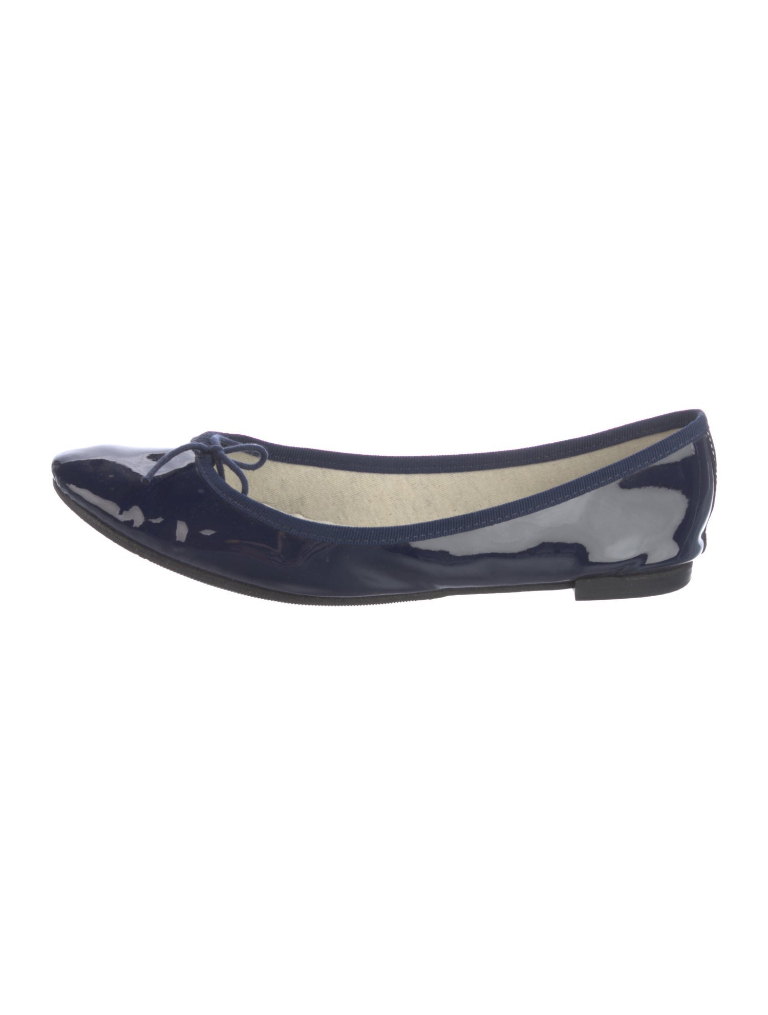 Repetto Patent Leather Bow Accents Ballet Flats