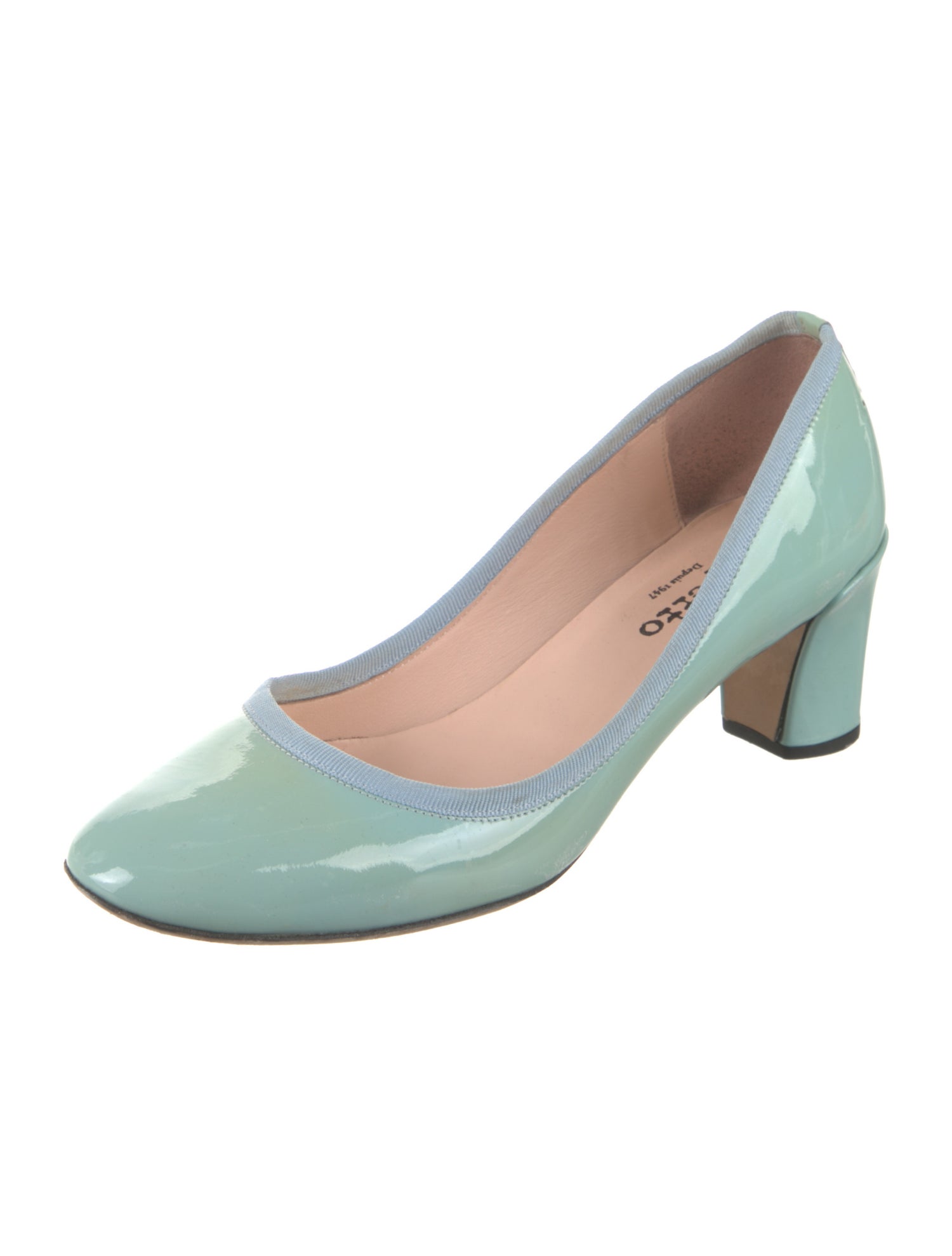 Repetto Patent Leather Grosgrain Trim Pumps