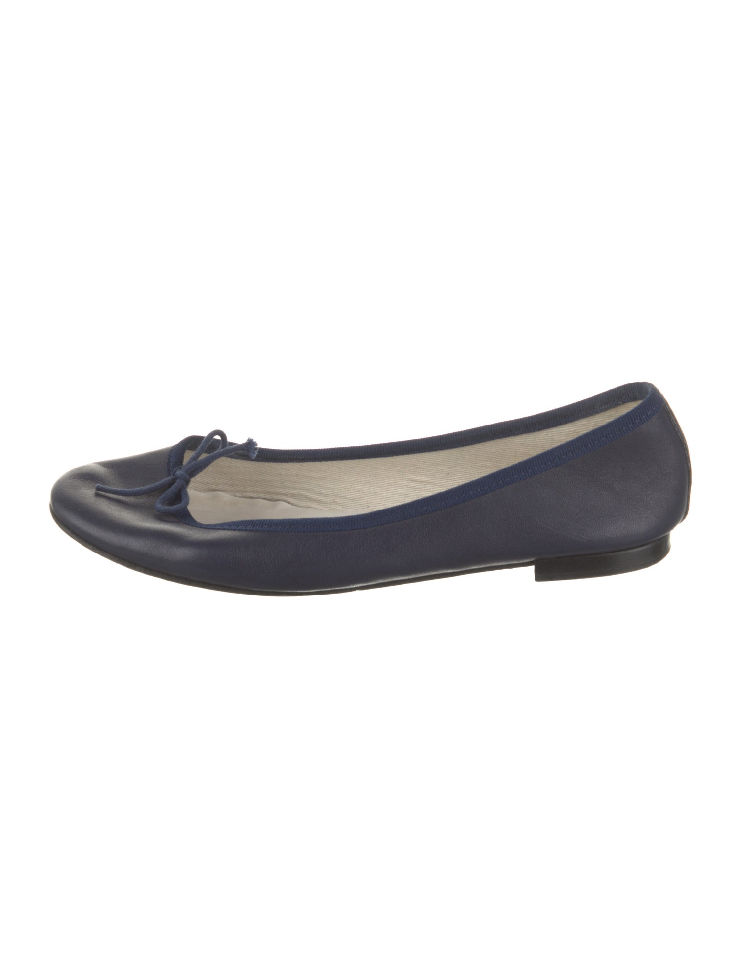 Repetto Leather Bow Accents Ballet Flats