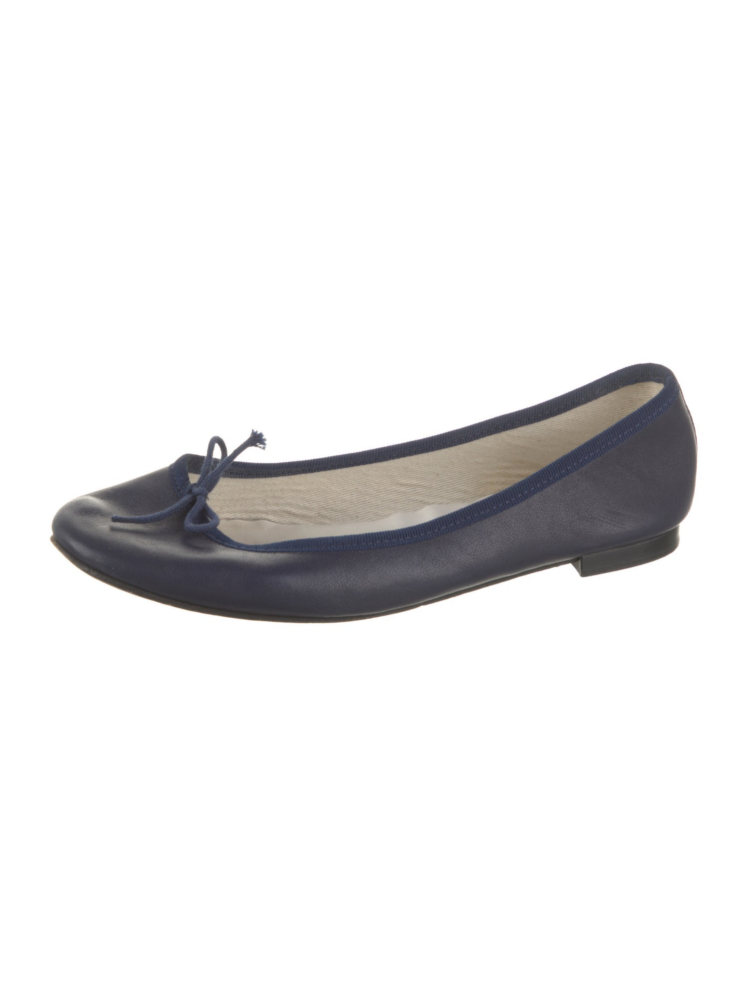 Repetto Leather Bow Accents Ballet Flats