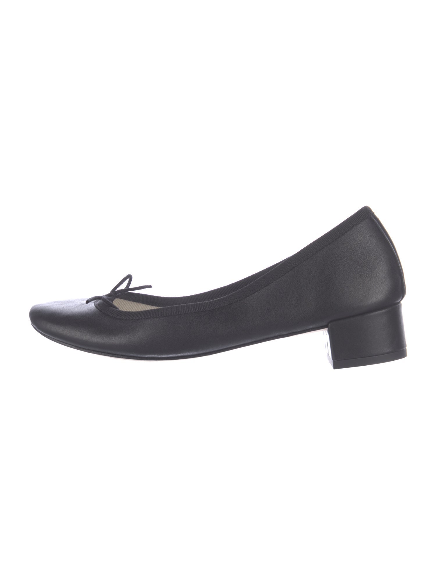 Repetto Leather Bow Accents Ballet Flats