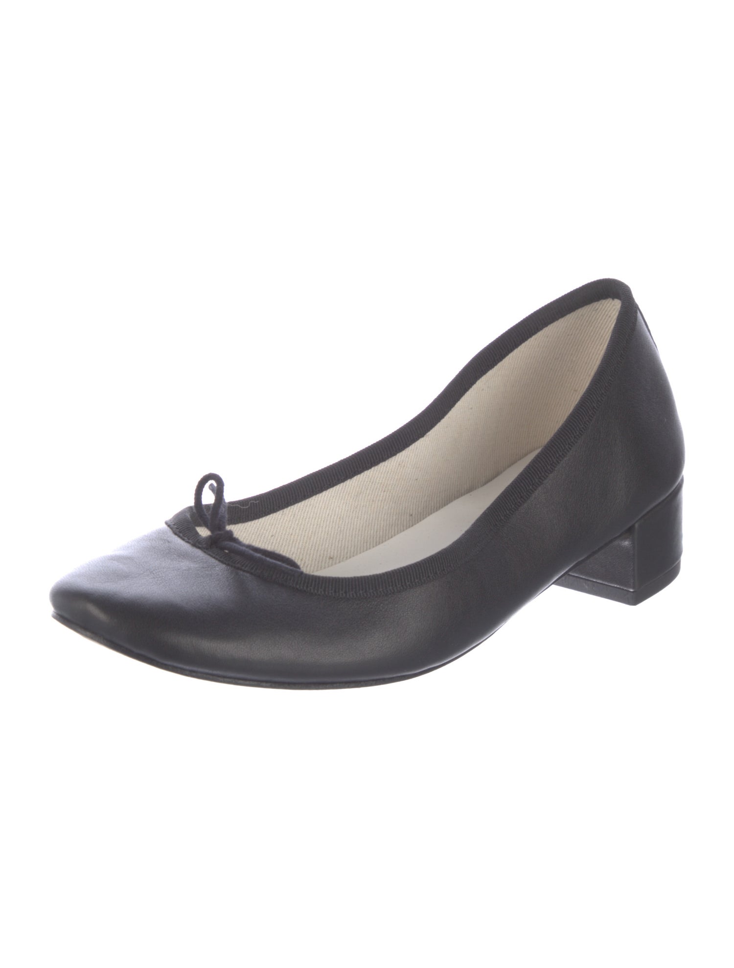Repetto Leather Bow Accents Ballet Flats