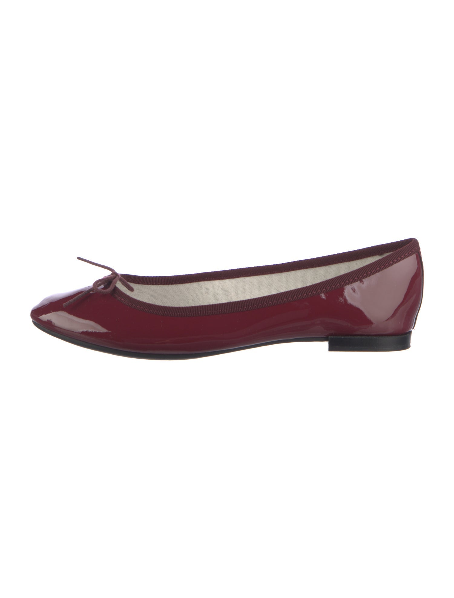 Repetto Patent Leather Bow Accents Ballet Flats