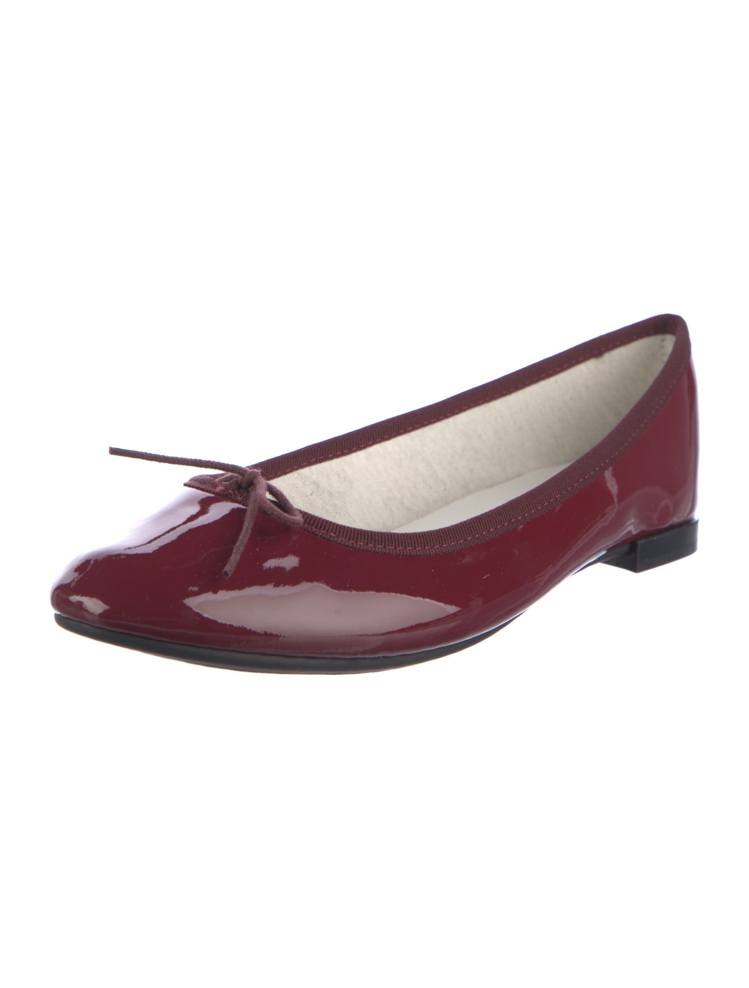 Repetto Patent Leather Bow Accents Ballet Flats