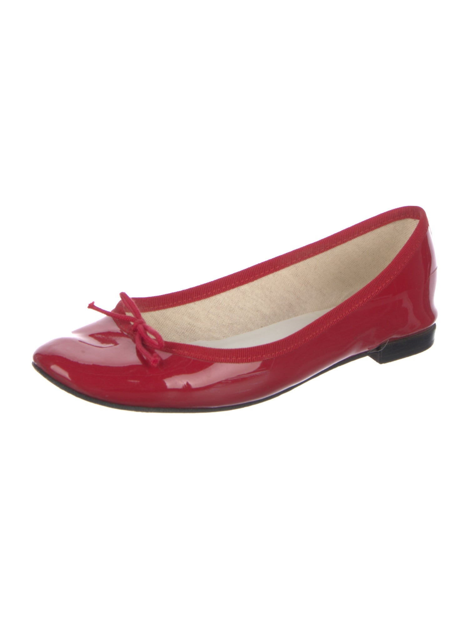 Repetto Patent Leather Bow Accents Ballet Flats