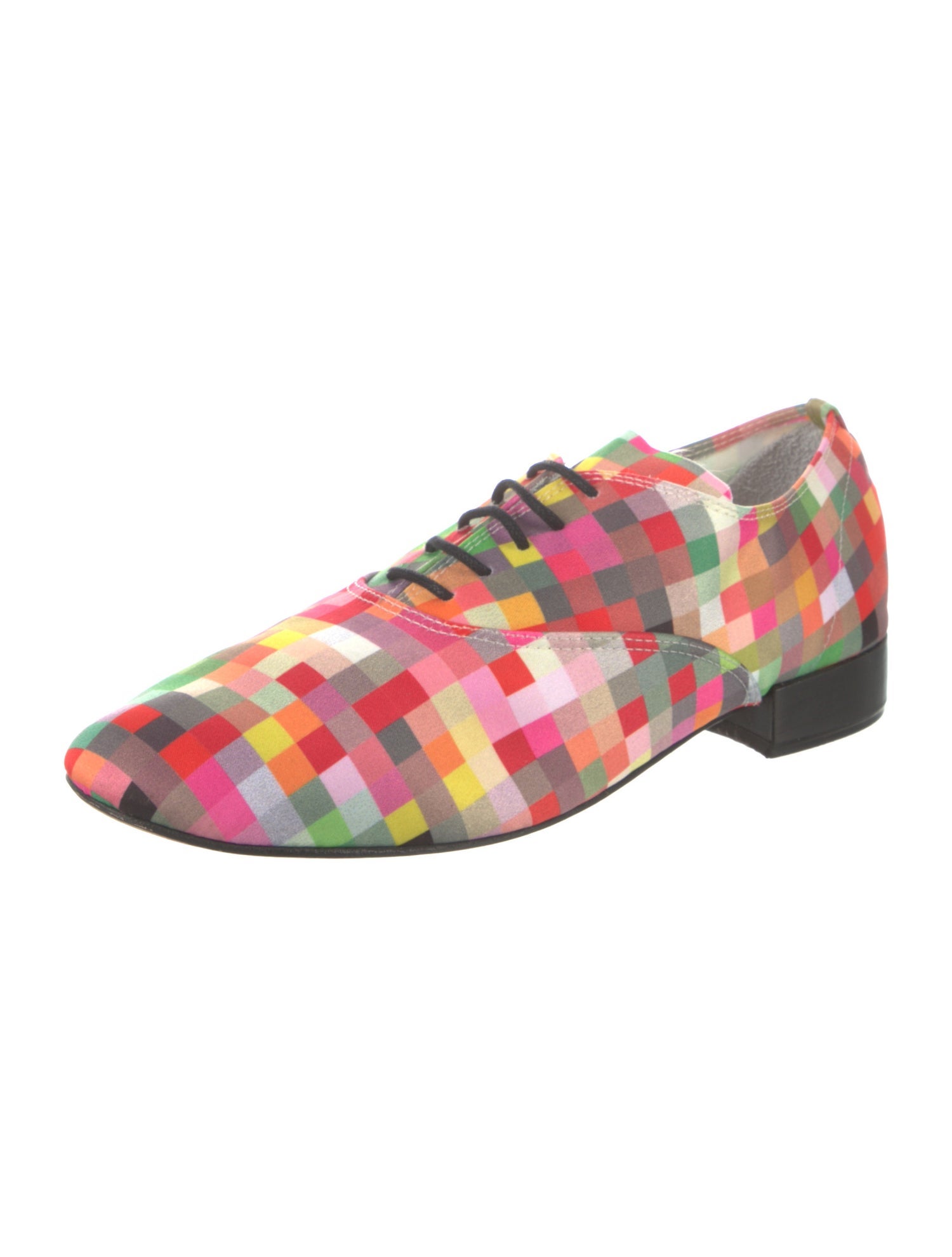 Repetto Satin Colorblock Pattern Oxfords