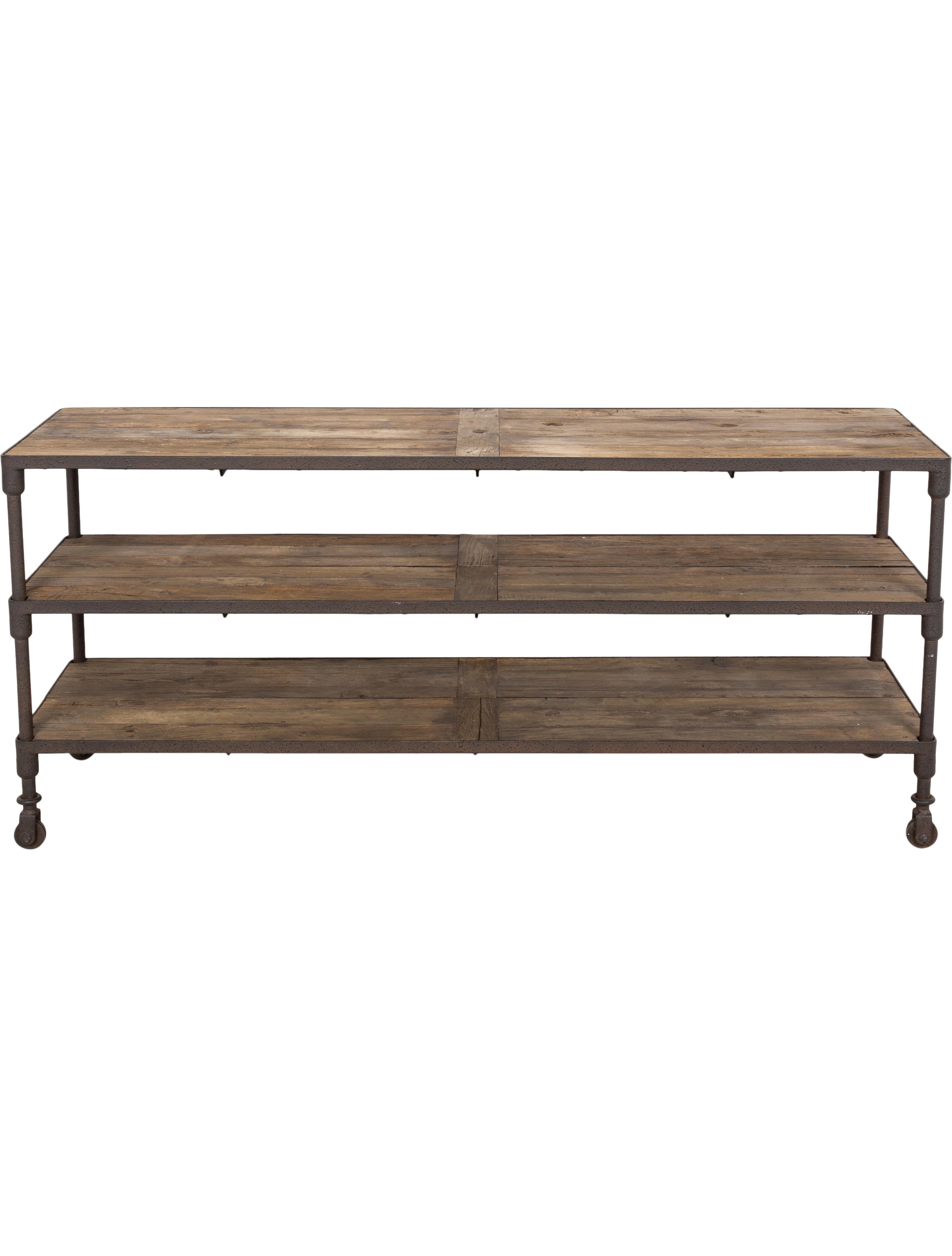 Restoration Hardware Dutch Industrial Media Console Brown Shelving