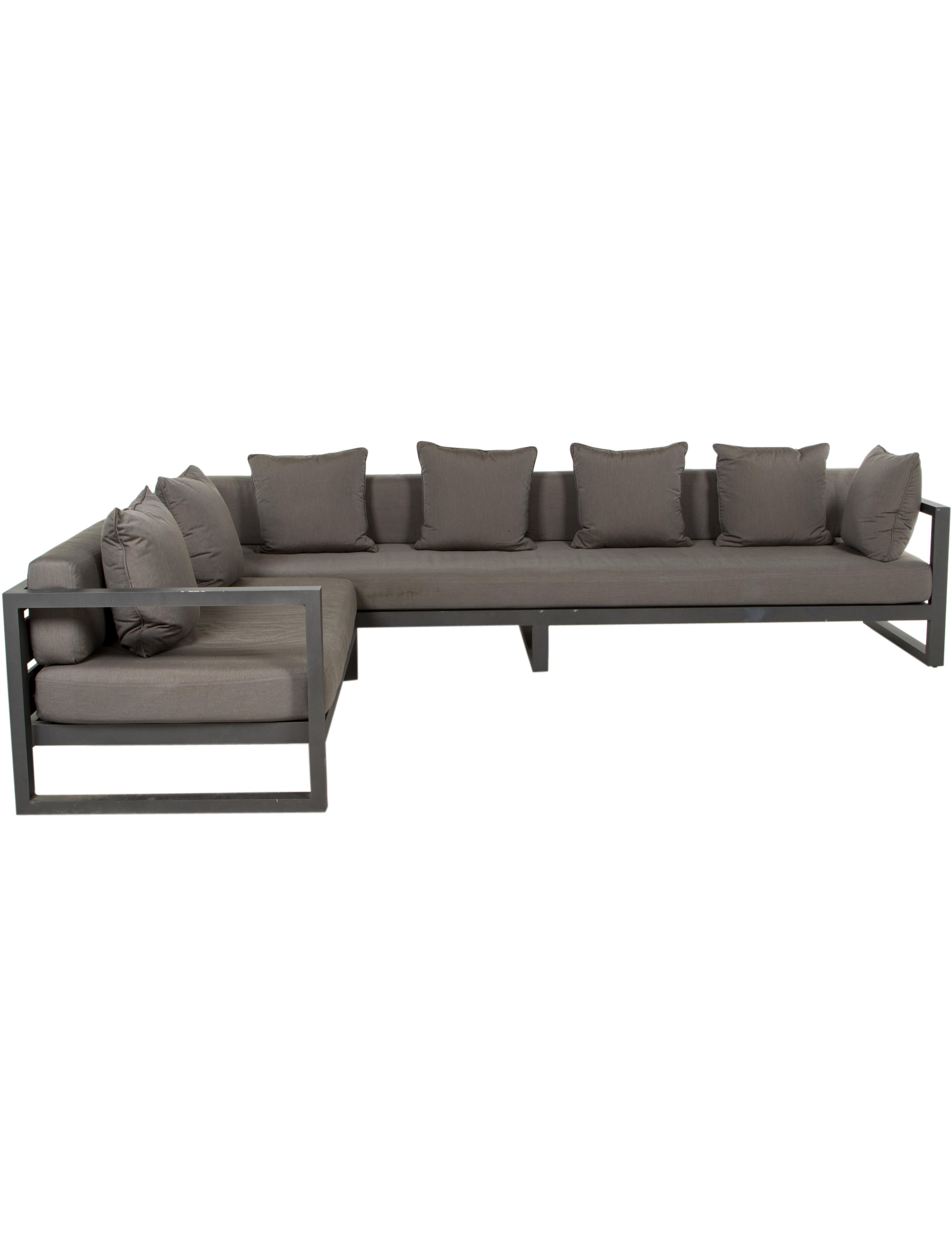 Restoration Hardware Aegean Luxe Aluminum Sectional Sofa Grey Outdoor