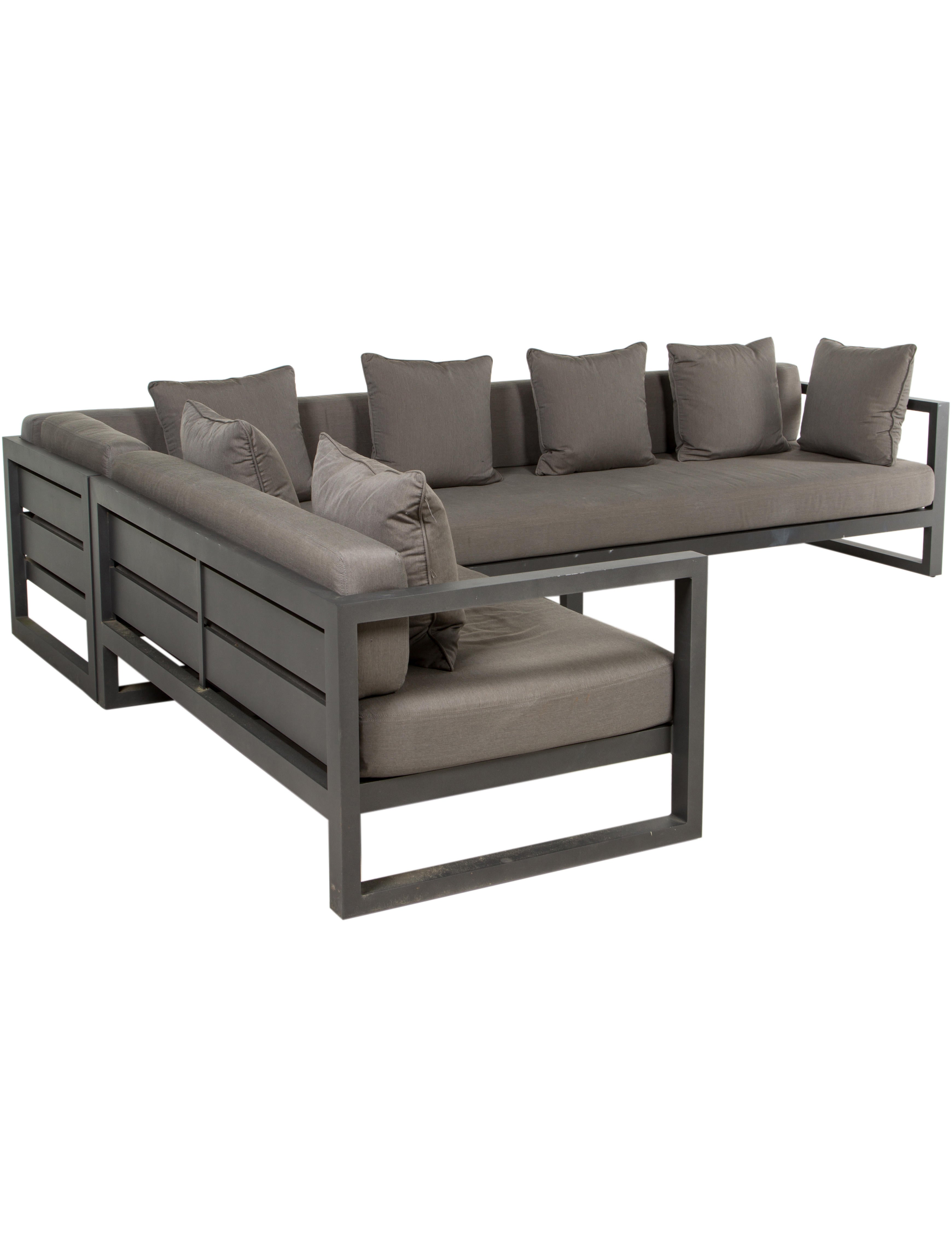 Restoration Hardware Aegean Luxe Aluminum Sectional Sofa Grey Outdoor