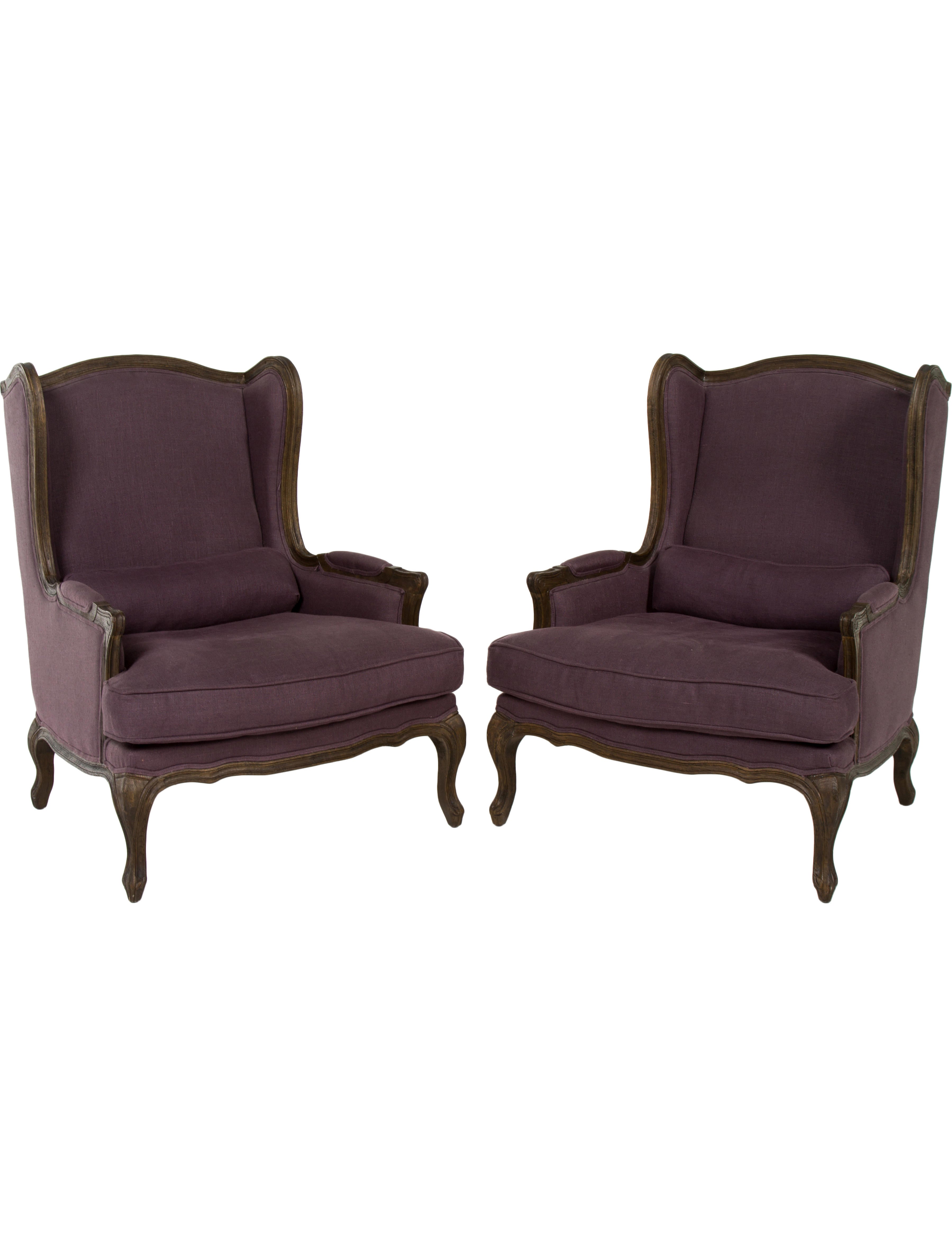 Restoration Hardware Pair of Lorraine Wingback Chairs