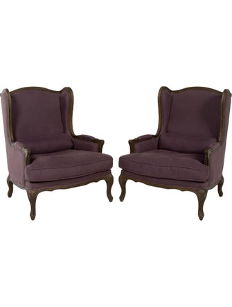 Restoration Hardware Pair of Lorraine Wingback Chairs