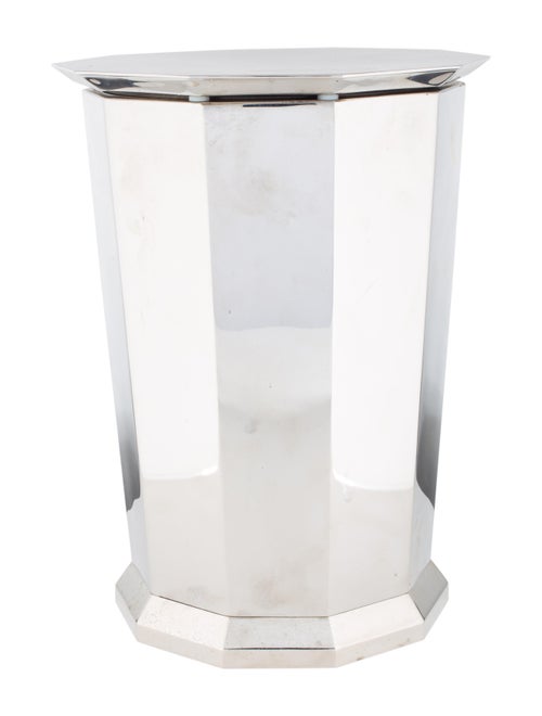 Restoration Hardware Faceted Metal Waste Bin