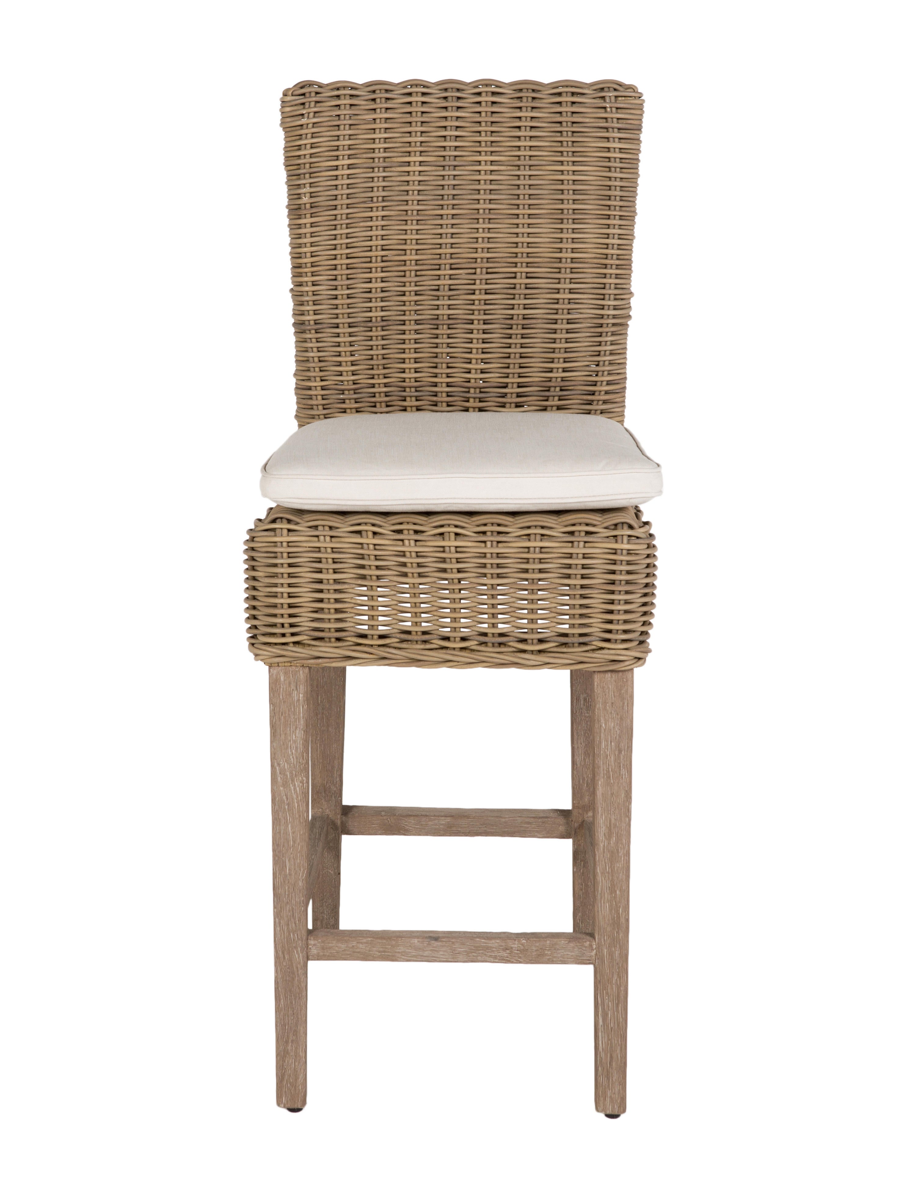 Restoration Hardware Pair of Provence Outdoor Bar Stools Brown, 2