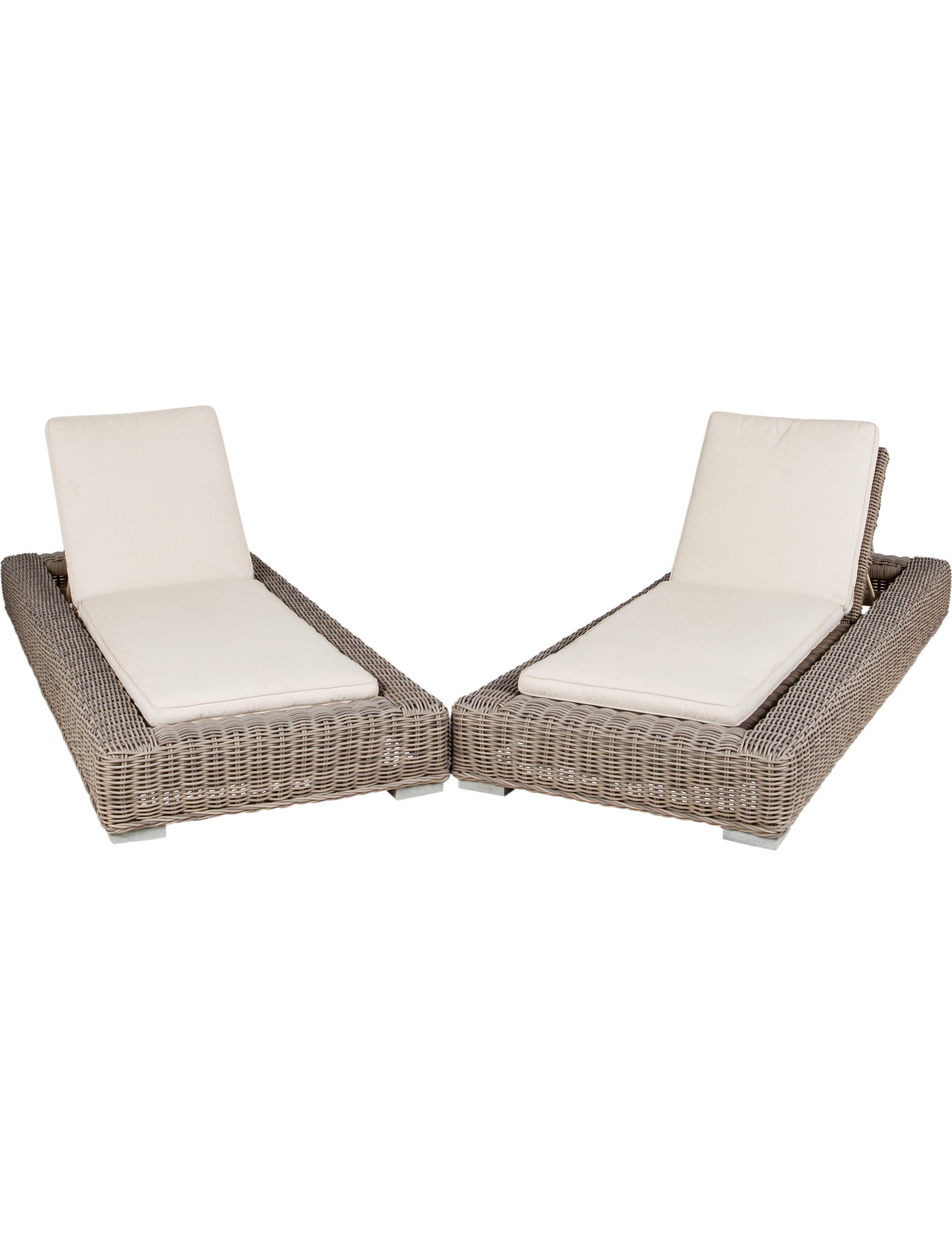 Restoration Hardware Pair of Provence Luxe Outdoor Chaise Lounges