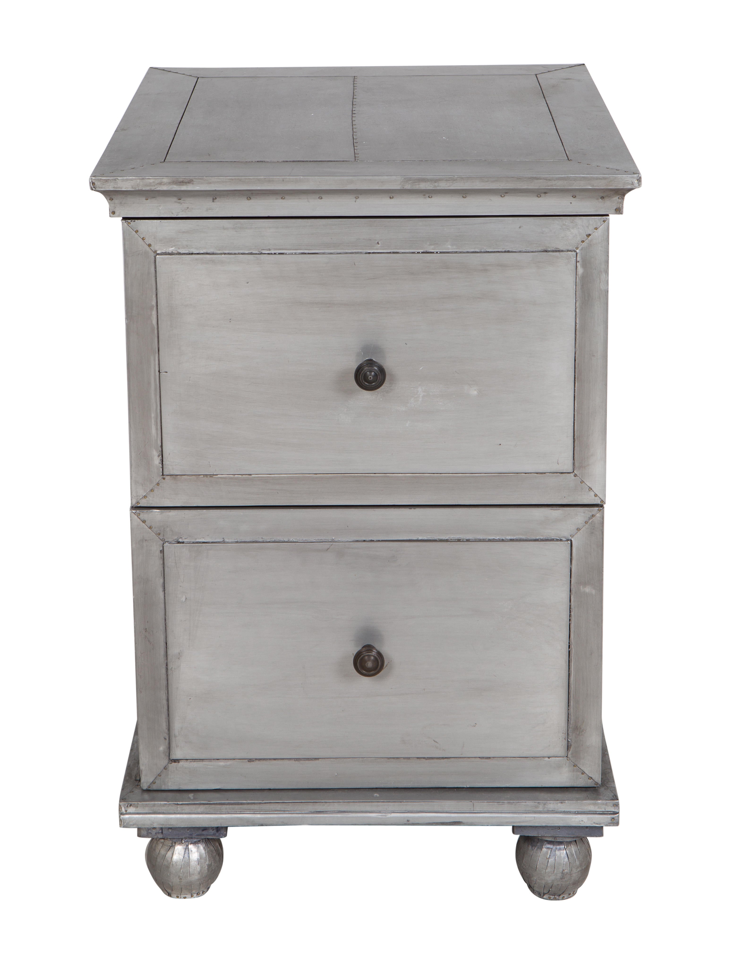 Restoration Hardware Annecy Metal 2Drawer File Silver, 1